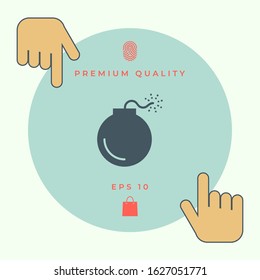 Bomb symbol icon. Graphic elements for your design