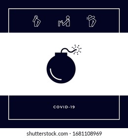 Bombensymbol. Grafische Elemente für Ihr Design