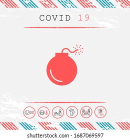 Bomb symbol icon. Graphic elements for your design