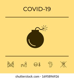 Icono de símbolo de bomba. Elementos gráficos para el diseño