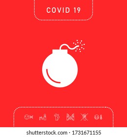 Bomb symbol icon. Graphic elements for your design