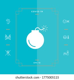 Icono de símbolo de bomba. Elementos gráficos para su diseño