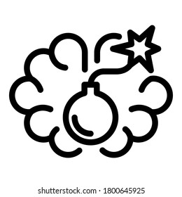 Bomb tension icon. Outline bomb tension vector icon for web design isolated on white background