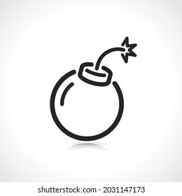 bomb thin line icon isolated