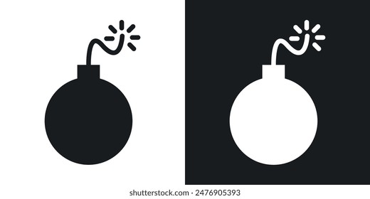 Bomb thin vector icon collection.