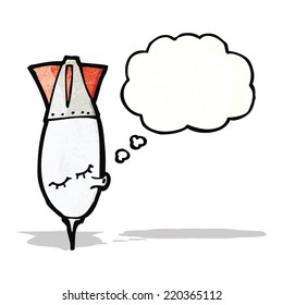 bomb with thought bubble cartoon
