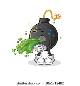bomb throw up cartoon. cartoon mascot vector