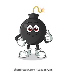 bomb thumbs up mascot vector cartoon illustration