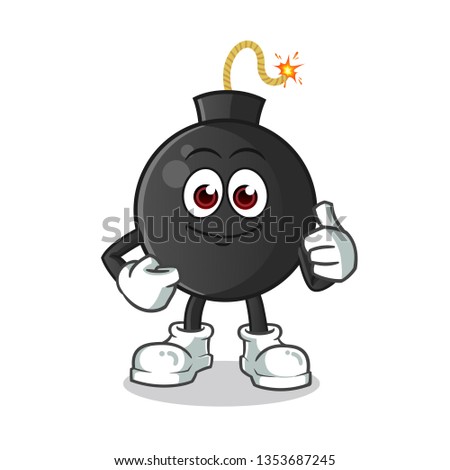 bomb thumbs up mascot vector cartoon illustration