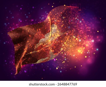 Bomba, Vector 3d bandera con un chapoteo de puntos de pintura, explosión de puntos de colores