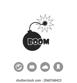 Bomb vector black simple icon