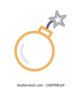 bomb vector color line icon 
