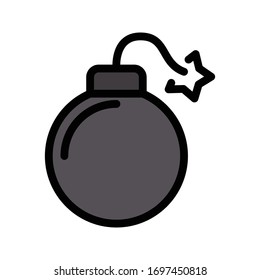 bomb vector flat color icon 
