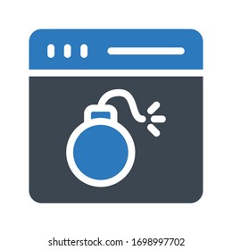 bomb vector glyph color icon 