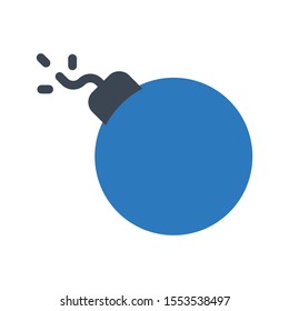 bomb vector glyph  colour  icon 