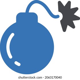 bomb vector glyph colour icon