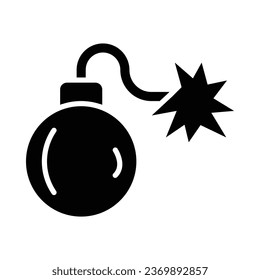 Bomb Vector Glyph Icon For Personal And Commercial Use.
