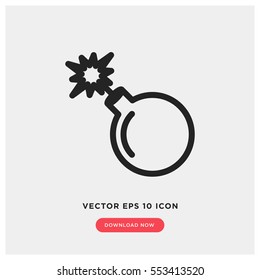 Bomb vector icon, bang symbol. Modern, simple flat vector illustration for web site or mobile app