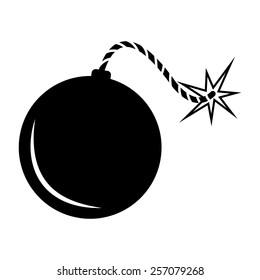 Bomb vector icon - black illustration