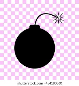 bomb vector icon - black illustration