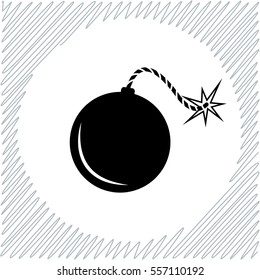 Bomb vector icon - black  illustration