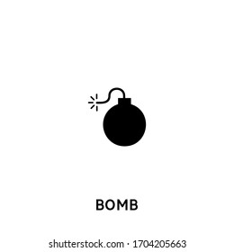 bomb vector icon. bomb black sign on white background. bomb icon for web and app