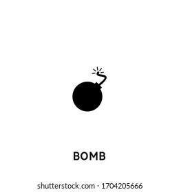 icono del vector de bomba. signo negro de bomba en fondo blanco. icono de bomba para web y aplicación