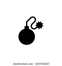 Bomb vector icon design, Dynamite countdown sign, black flat icon Vector illustration eps 10