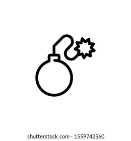 Bomb vector icon design, Dynamite countdown sign, black line art style icon Vector illustration