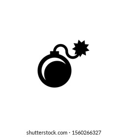 Bomb vector icon design, Dynamite countdown sign, black flat design icon Vector illustration eps 10