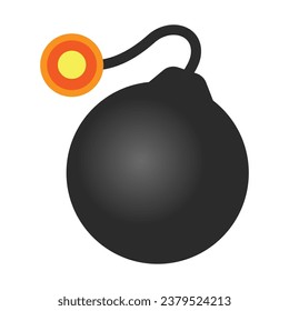 Bomb vector icon flat illustration on white background. Explosion symbol graphic design