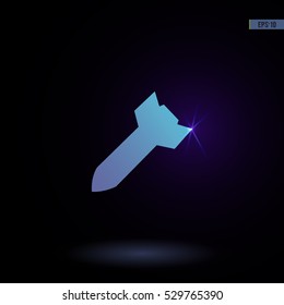 Bomb. Vector icon. Graphic symbol for web design, logo. Isolated sign on a black background.