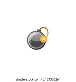 Bomb Vector Icon. Isolated Bomb Emoji, Emoticon, Illustration