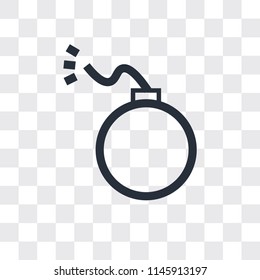 Bomb vector icon isolated on transparent background, Bomb logo concept