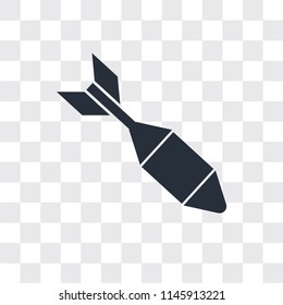 Bomb vector icon isolated on transparent background, Bomb logo concept