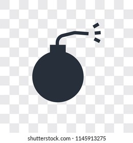 Bomb vector icon isolated on transparent background, Bomb logo concept