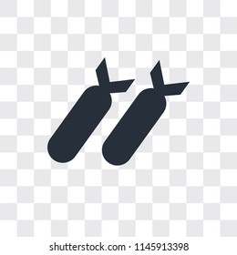 Bomb vector icon isolated on transparent background, Bomb logo concept