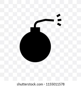 Bomb vector icon isolated on transparent background, Bomb logo concept