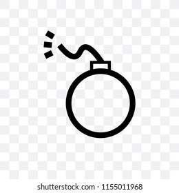Bomb vector icon isolated on transparent background, Bomb logo concept