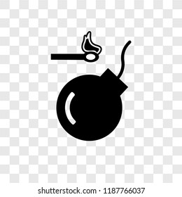 Bomb vector icon isolated on transparent background, Bomb transparency logo concept