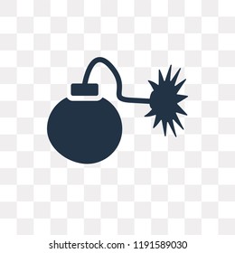 Bomb vector icon isolated on transparent background, Bomb transparency concept can be used web and mobile