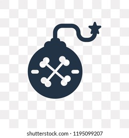 Bomb vector icon isolated on transparent background, Bomb transparency concept can be used web and mobile