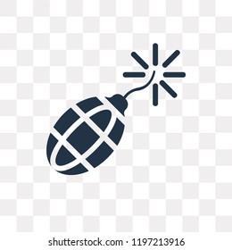 Bomb vector icon isolated on transparent background, Bomb transparency concept can be used web and mobile