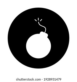 Bombe, Vektorsymbol einzeln auf weißem Hintergrund. 