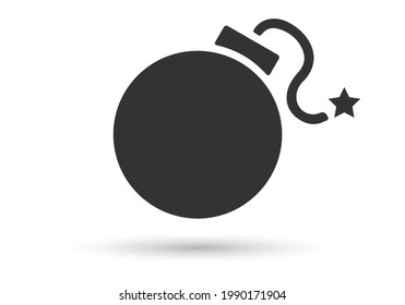 Icono del vector de bomba aislado en fondo blanco.
