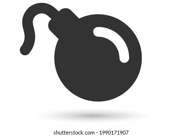 Icono del vector de bomba aislado en fondo blanco.