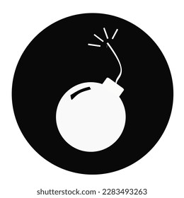 Icono del vector de bomba aislado en fondo blanco. Ilustración de estilo plano.