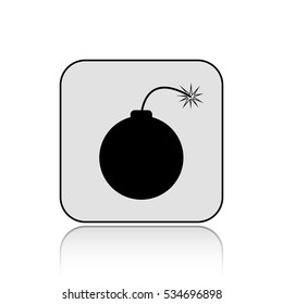Bomb vector icon  with long shadow