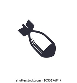 bomb vector icon on white