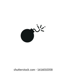 bomb vector icon on white background